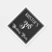 3回目の誕生日パーティー—ファンシースクリプト+名前をカスタムする スタンダードランチョンナプキン (角)