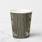 3回目の誕生日パーティー—フェイク金ゴールドとフェイク木目 紙コップ (右)