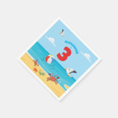 3回目の誕生日ビーチパーティー スタンダードカクテルナプキン (角)