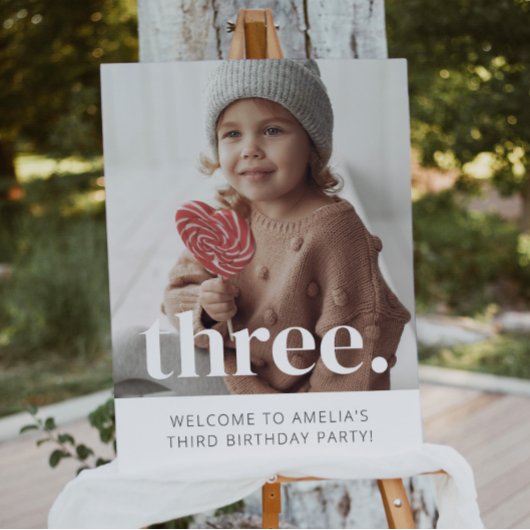 3回目の誕生日フォトウェルカムサイン ポスター