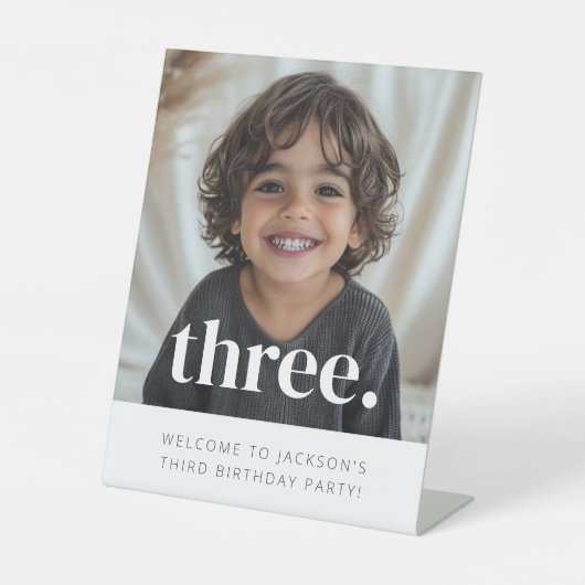 3回目の誕生日フォトウェルカムサイン 台座サイン (正面)