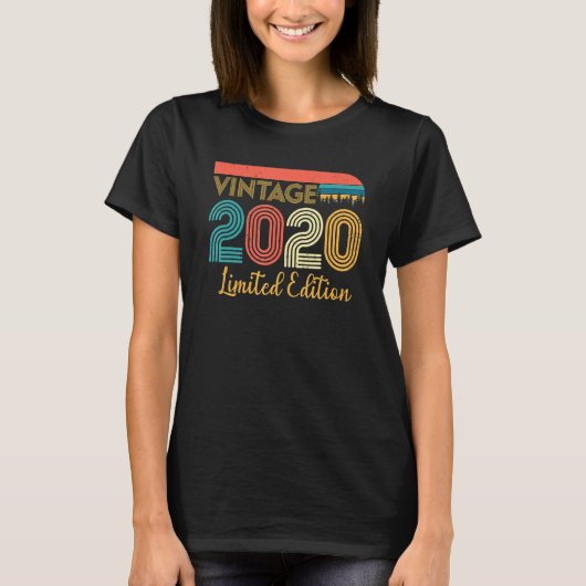 3回目の誕生日ヴィンテージ2020 3歳 Tシャツ (正面)