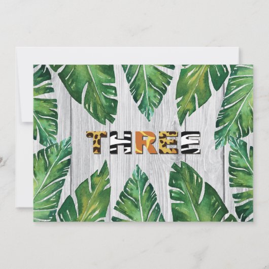 3回目の誕生日写真の無料パーティー招待 招待状 (裏面)