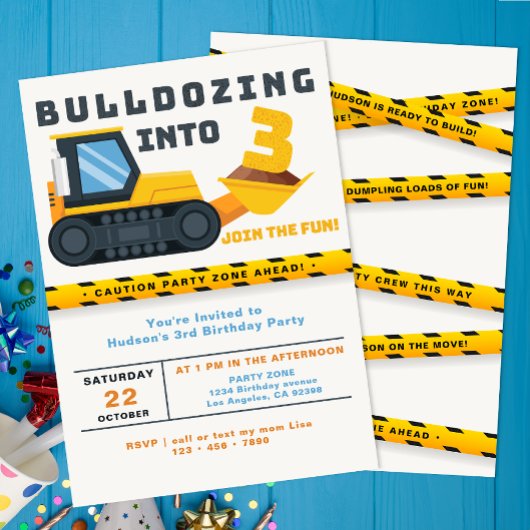 3回目の誕生日建築パーティの招待状 招待状