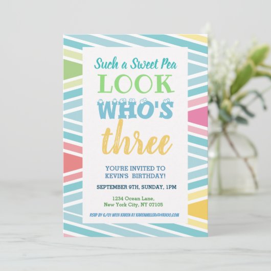 3回目の誕生日招待状ことわざ 招待状 (スタンド正面)