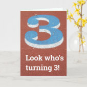 3回目の誕生日走子供の誕生日カード カード (黄色い花)