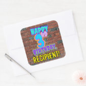 3回目の誕生日 – おもしろい、アーバングラフィティインスパイアルック スクエアシール (封筒)