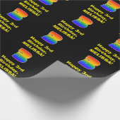 3回目の誕生日:おもしろい、カラフルレインボーインスパイア# 3 ラッピングペーパー (角)