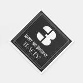 3回目の誕生日：インスパイアアールデコ「3」を見る+名前 スタンダードランチョンナプキン (角)