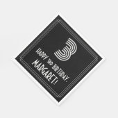 3回目の誕生日:インスパイアアールデコ「3」を見る+名前 スタンダードランチョンナプキン (角)