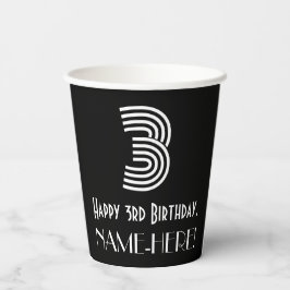 3回目の誕生日 – インスパイアアールデコ「3」を見る+名前 紙コップ