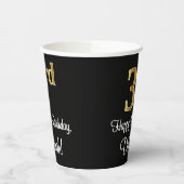 3回目の誕生日 – エレガント豪華なフェイク金ゴールドルック# 紙コップ (左)