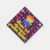 3回目の誕生日:愛するハートパターン、虹# 3 スタンダードランチョンナプキン (角)