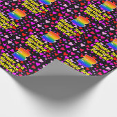 3回目の誕生日:愛するハートパターン、虹# 3 ラッピングペーパー (角)