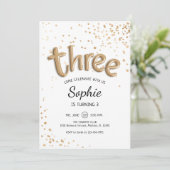 3回目の誕生日 – 金ゴールド白 招待状 (スタンド正面)