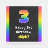 3回目の誕生日: Rainbow Spectrum #3、名前をカスタムする スタンダードランチョンナプキン (正面)