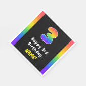 3回目の誕生日: Rainbow Spectrum #3、名前をカスタムする スタンダードランチョンナプキン (角)