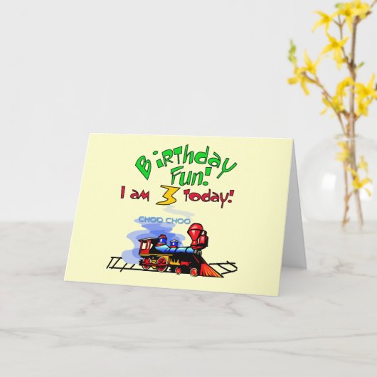 3回目の誕生日Tシャツと贈り物のトレーニング カード (黄色い花)