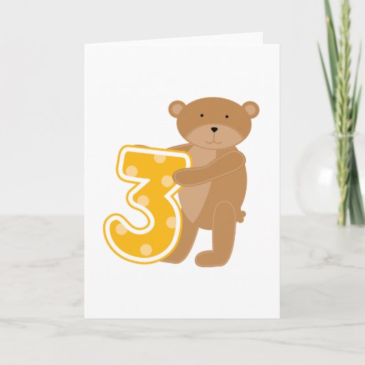 3回目の誕生日Tシャツと贈り物 カード (正面)