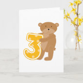 3回目の誕生日Tシャツと贈り物 カード (黄色い花)