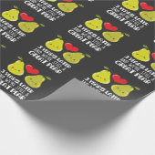 3回目結婚の記念贈与カ結婚したップルPear ラッピングペーパー (角)