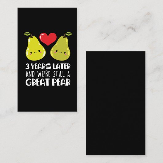 3回目結婚の記念贈与カ結婚したップルPear 名刺 (正面/裏面)