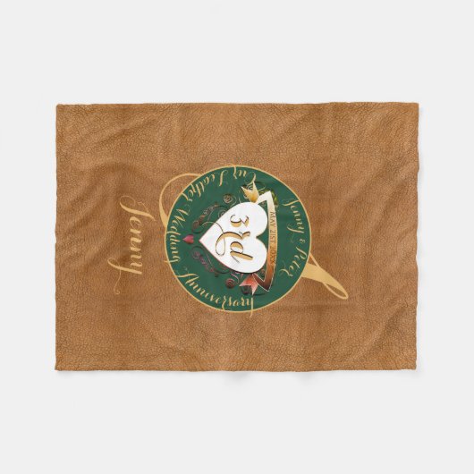 3回結婚目の記念皮革画像 フリースブランケット (正面(横))