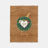 3回結婚目の記念皮革画像 フリースブランケット (正面)