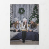 3大きな写真と明メリーるいクリスマス 三つ折りクリスマスカード (カバー)