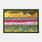 3大きな美しいマスのフライ釣り歓迎 ドアマット (正面)