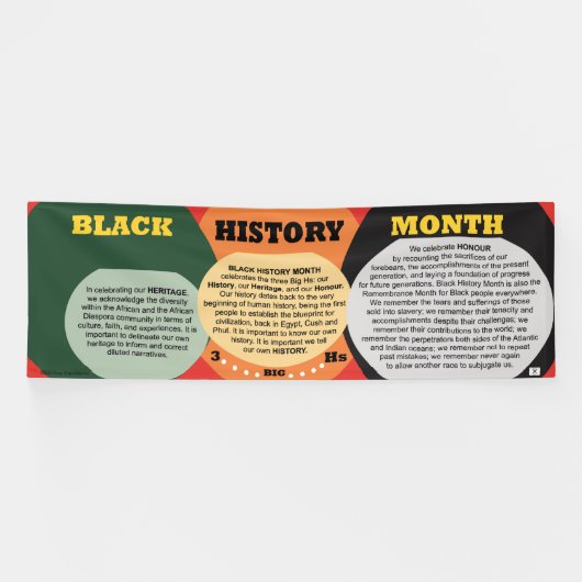 3大Hs of Black History Month – カラー 横断幕 (横)