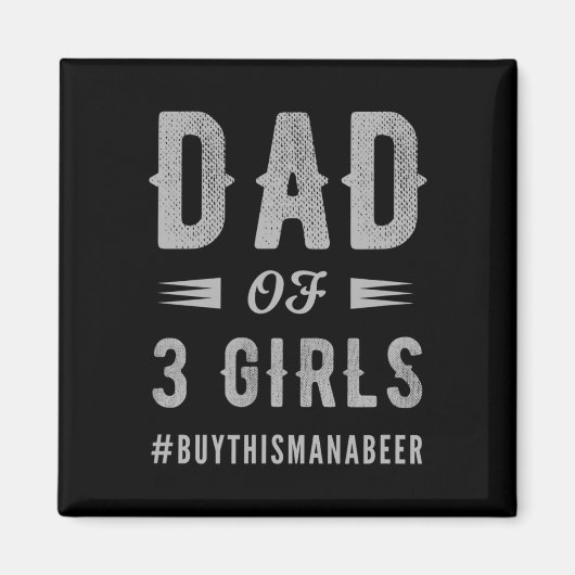 3女の子のクリスマスと父男性へのメンズパパ マグネット (正面)