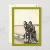 3女の子オンザビーチ ポストカード (正面/裏面)