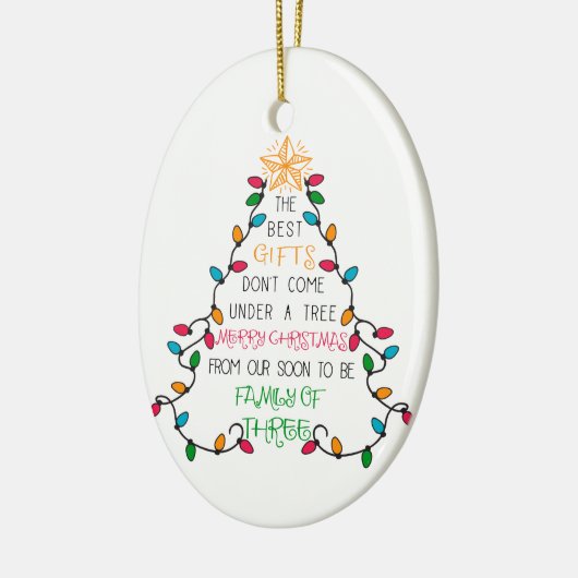 3妊娠発表のクリスマスツリー家族 セラミックオーナメント (左)