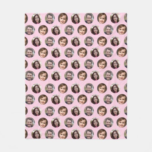 3家族のフォトコラージュ フリースブランケット (正面)