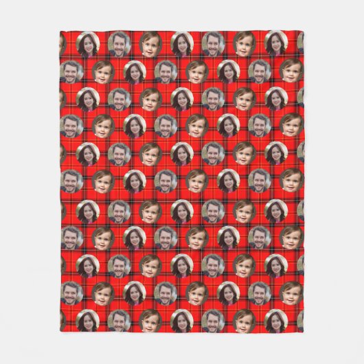 3家族のフォトコラージュ フリースブランケット (正面)