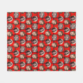 3家族のフォトコラージュ フリースブランケット (正面(横))