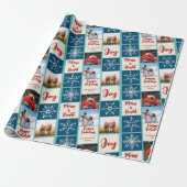 3家族の写真コラージスクリプトハッピーホリデー2025 ラッピングペーパー (アンロールド)