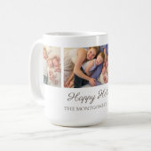 3家族の写真コラージハッピーホリデーズクリスマス コーヒーマグカップ (正面左)