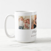 3家族の写真コラージハッピーホリデーズクリスマス コーヒーマグカップ (左)