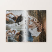 3家族パーソナライズされた写真コラージュ ジグソーパズル (横)