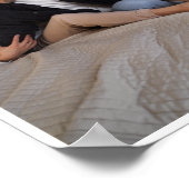 3家族パーソナライズされた写真コラージュ ポスター (角)