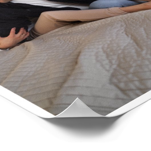 3家族パーソナライズされた写真コラージュ ポスター (角)