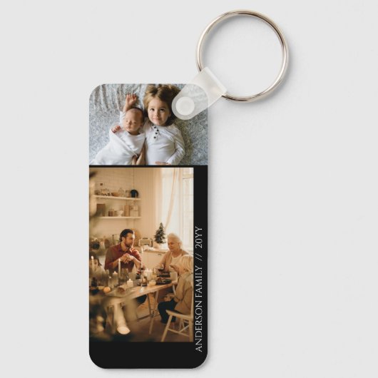 3家族パーソナライズされた写真 キーホルダー (裏面)