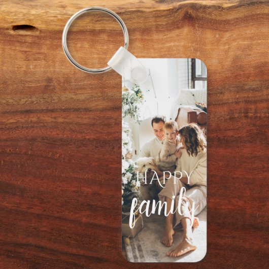 3家族パーソナライズされた写真 キーホルダー (正面)