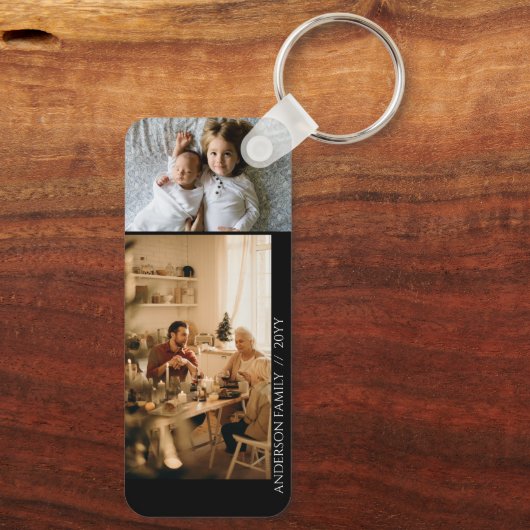 3家族パーソナライズされた写真 キーホルダー (裏面)