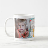 3家族フォトコラージュへようこそ生まれたばかりのベビー コーヒーマグカップ (左)