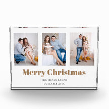 3家族モダン写真コラージメリークリスマス