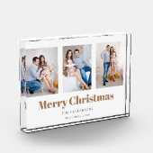3家族モダン写真コラージメリークリスマス フォトブロック (左)