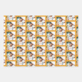 3家族モダン写真コラージュ模様クリスマス ラッピングペーパーシート (正面3)